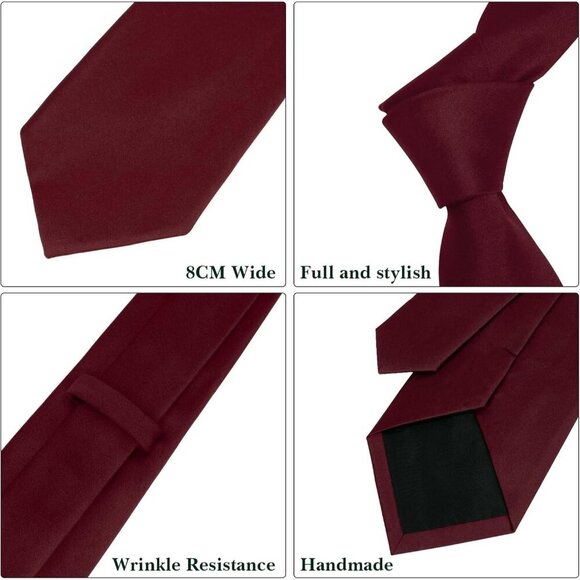 🆕Men's Purple Ties  3.15" (8CM) Necktie Plain Formal Business Ties - Picture 4 of 6